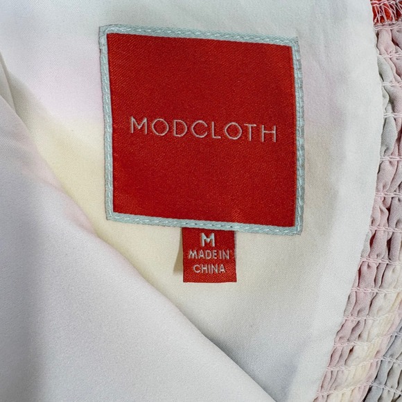 MODCLOTH Colorful Striped Halter Neck Midi Dress Women Size Medium Anthropologie - Picture 4 of 11